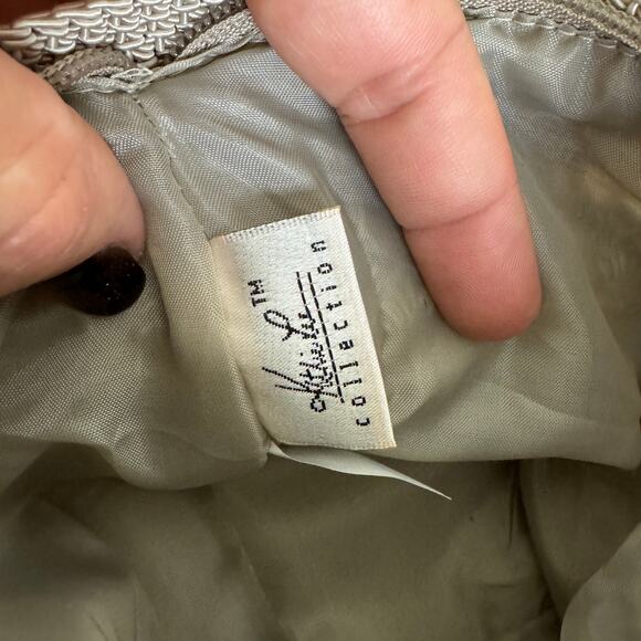 Kathie Lee VINTAGE Woven Hand Bag Taupe Greige Tan MINI - Picture 7 of 9